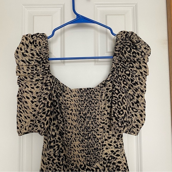 & Other Stories Puff Shoulder Crepe Midi Dress US Size 0 - Picture 10 of 14